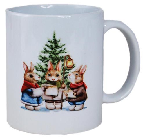 COFFEE MUG CHRISTMAS BUNNIES