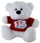 BEAR WHITE MY 1ST XMAS RED SHIRT 18CM