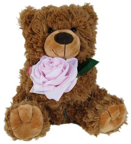 BEAR TILLY W/PINK ROSE BROWN 24CM