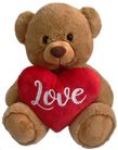 BEAR BELLE W/HEART - BROWN 30CM