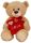 BEAR FOZZIE W/HEART - BROWN 30CM