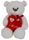 BEAR FOZZIE W/HEART - CREAM 30CM