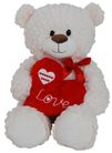 BEAR FOZZIE W/HEART - CREAM 30CM