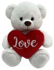 BEAR BELLE W/HEART - WHITE 100CM (DEC)