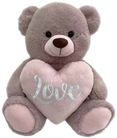 BEAR BELLE W/HEART - PINK 50CM (DEC)