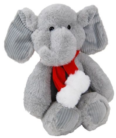 ELEPHANT EMMY GREY W/XMAS HAT 22CM