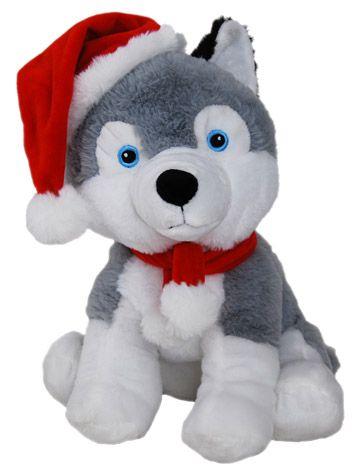 ECO DOG HUSKY CHRISTMAS 29CM (100% REC)