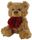 BEAR TILLY W/RED ROSE BROWN 24CM