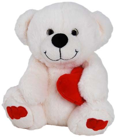 BEAR TUBBY W/HEART - CREAM 19CM (DEC)