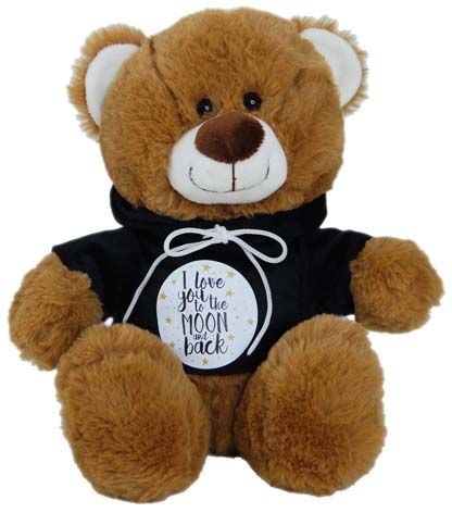 BEAR HOODIE BLACK - MOON & BACK 25CM