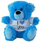 BEAR MED BLUE -  I LOVE YOU SHIRT 18CM