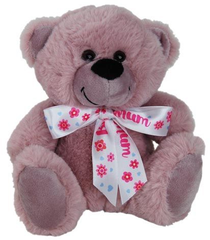 BEAR JELLY - DUSTY PK  MUM RIBBON 18CM