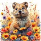 COASTER  QUOKKA IN FLOWERS WC
