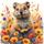 COASTER  QUOKKA IN FLOWERS WC