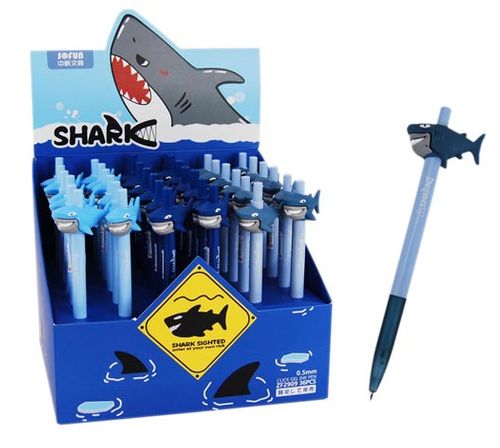 PENCIL WITH ERASER SHARK - 36PC DISPLAY
