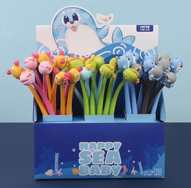SILCONE PEN SEA ANIMALS - 48PC DISPLAY