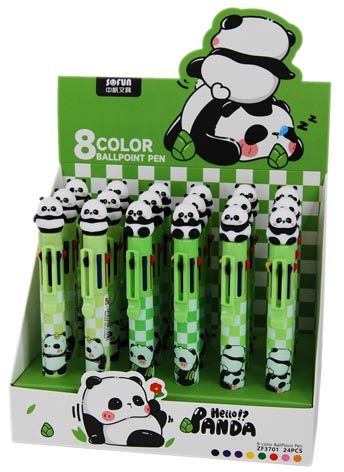PEN 8 COLOUR PANDA - 24PC DISPLAY