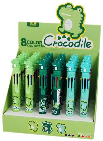 PEN 8 COLOUR CROCODILE - 24PC DISPLAY