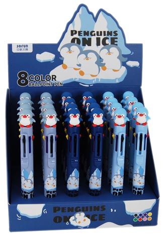 PEN 8 COLOUR PENGUIN - 24PC DISPLAY