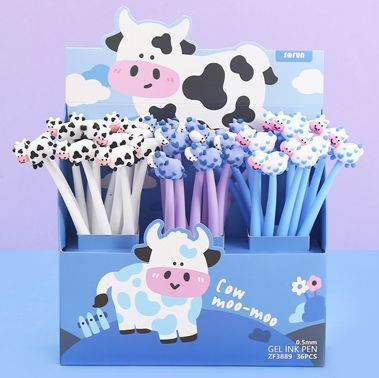 SILICONE PEN COW - 36PC DISPLAY
