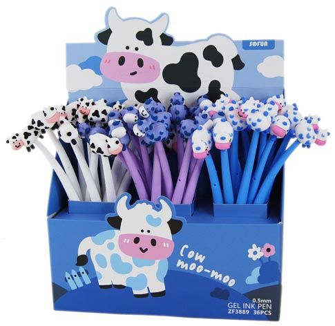 SILICONE PEN COW - 36PC DISPLAY
