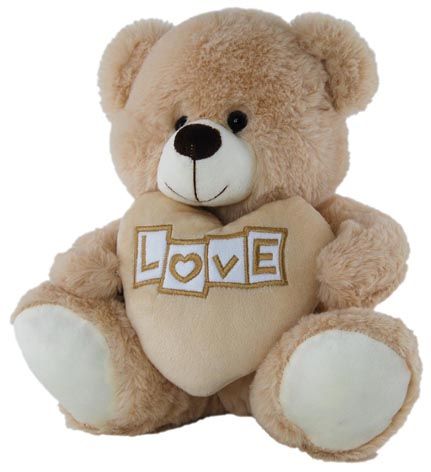 LOVE BEAR WITH HEART BEIGE 60CM - #SP