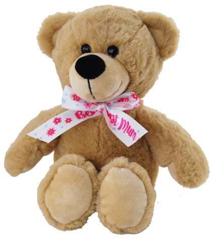 BEAR WITH BEST MUM RIBBON 22CM *SP