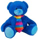 BEAR GEORGIE W/RAINBOW TIE BLUE 50CM #SP