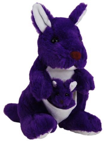 KANGAROO W/JOEY 24CM PURPLE