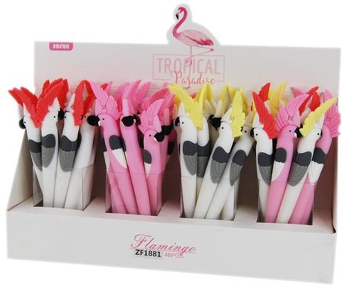 GEL PEN PARROT 48PC DISPLAY BOX