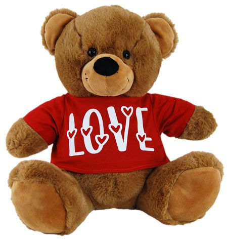 BEAR BRN - LOVE RED SHIRT 40CM