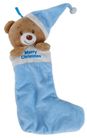 MERRY CHRISTMAS STOCKING - BLUE 30CM