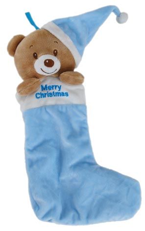 MERRY CHRISTMAS STOCKING - BLUE 30CM