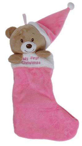 MERRY CHRISTMAS STOCKING - PINK 30CM