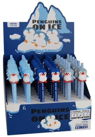 ETERNAL PENCIL PENGUIN - 36PC DIS