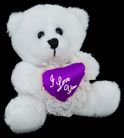 BEAR W PURPLE HEART 10CM - NO SWING TAG