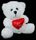 BEAR WITH RED HEART 10CM - NO TAG
