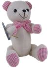 BEAR AUTO LARGE 38CM: PINK GINGHAM