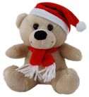 CHRISTMAS BEAR PLAIN HAT 15CM
