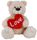BEAR TILLY WITH RED HEART BEIGE 50CM