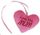 PINK MUM HEART WITH RIBBON 8CM