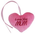 PINK MUM HEART WITH RIBBON 12CM