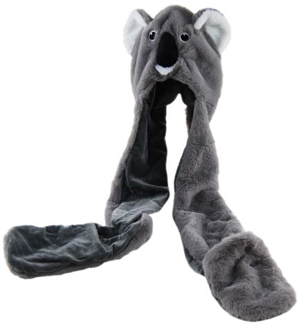 PLUSH HAT WITH PAWS - KOALA 100% RECYCLD