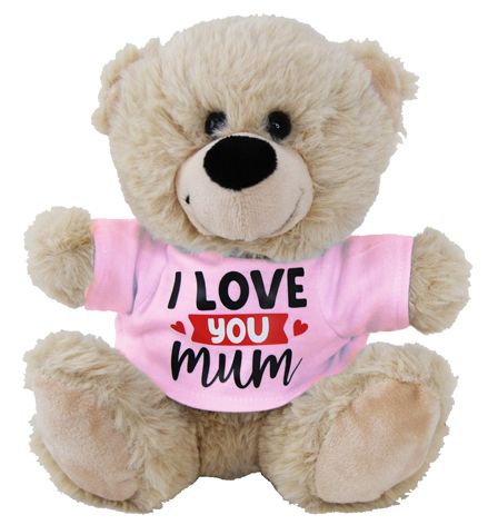 BEAR BEIGE - I LOVE YOU MUM 18CM