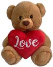 BEAR BELLE W/HEART - BROWN 25CM