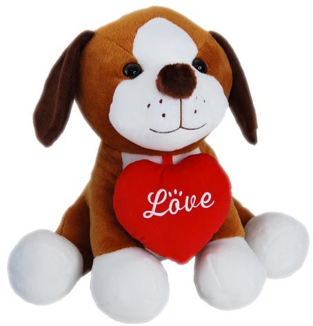 CHARLIE DOG WITH HEART 40CM