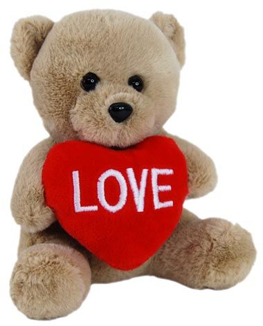 LITTLE BEAR WITH HEART BROWN15CM
