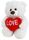 BIJOU CREAM BEAR WITH HEART 24CM