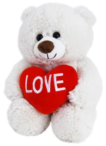 BIJOU CREAM BEAR WITH HEART 24CM