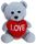 LITTLE BEAR WITH HEART GREY 15CM